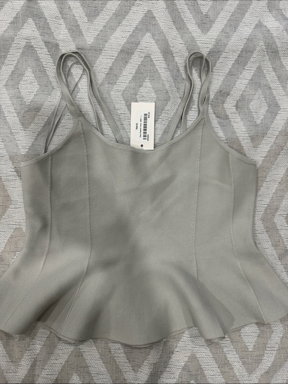 fab'rik Gray Peplum Camisole with Double Slim Straps